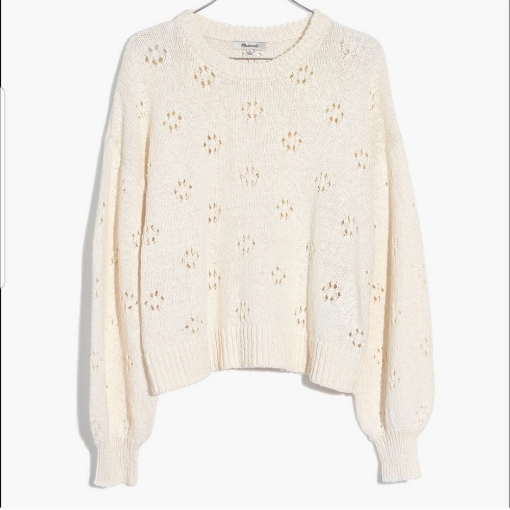 Madewell Floral Pointelle Pullover Sweatersize XXL - Picture 2 of 4